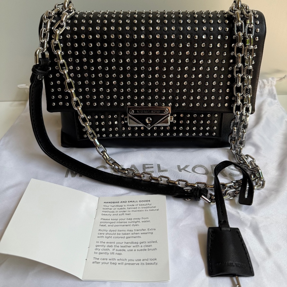 Michael Kors leather studded convertible shoulder bag